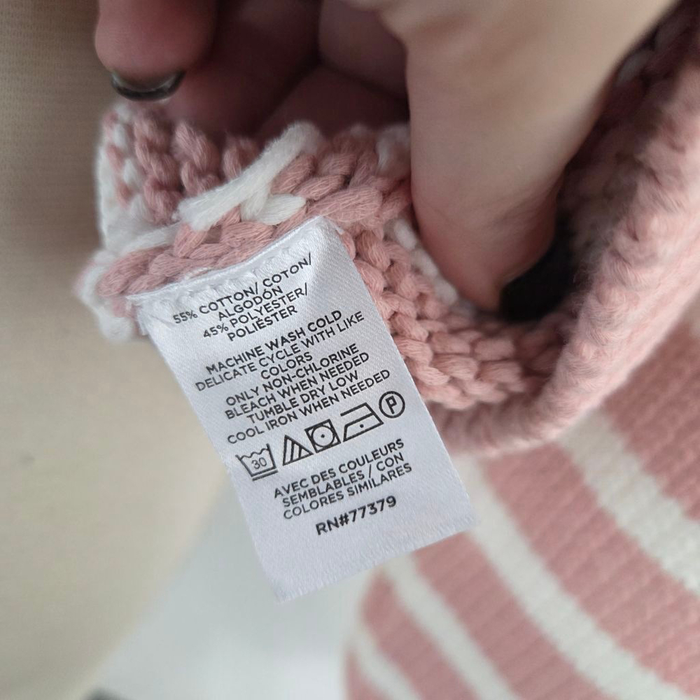 Ann Taylor Weekend pink striped cardigan sweater button down women's medium M - Picture 8 of 9